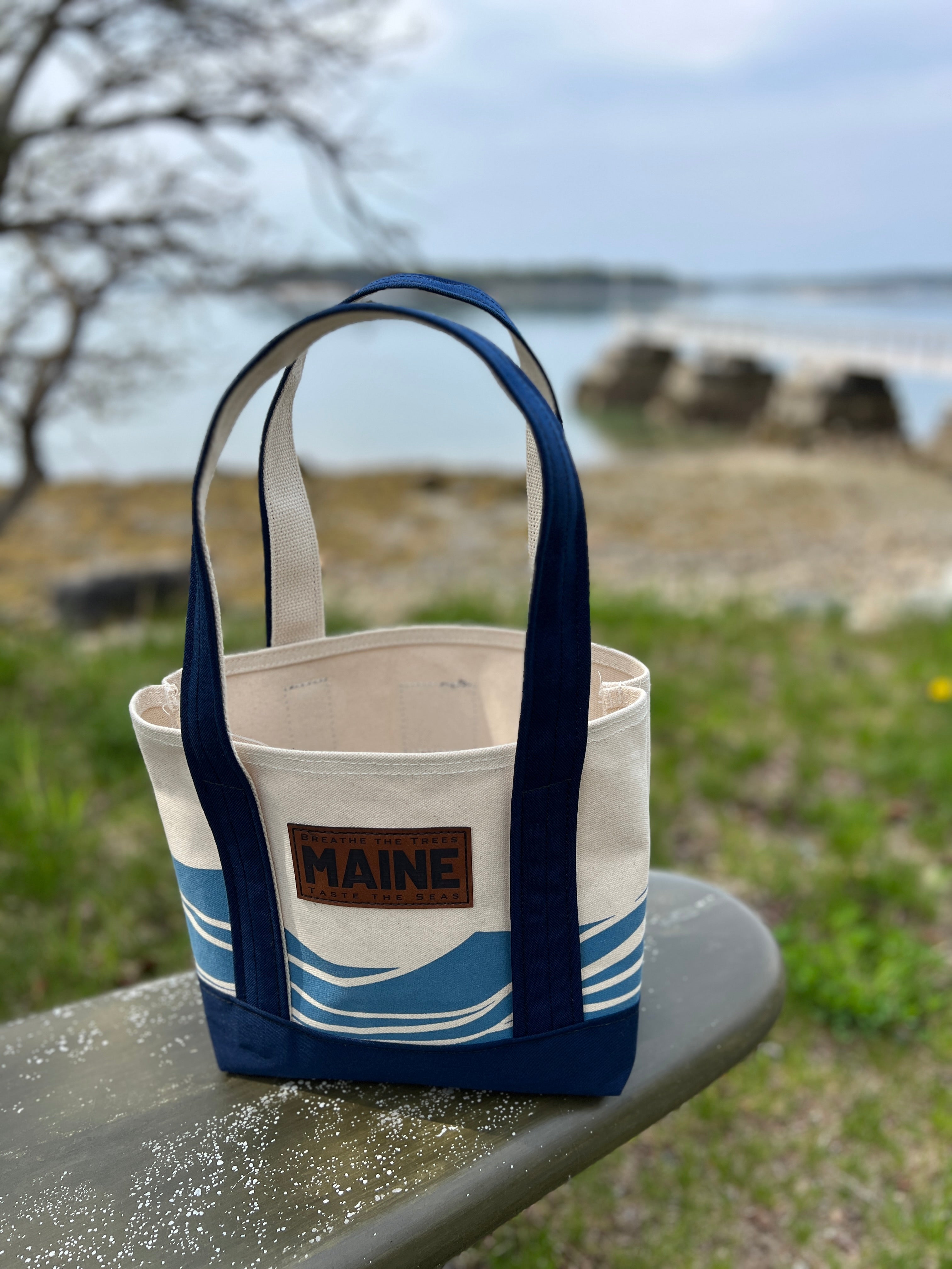 Florida Coast Canvas Tote Bag – Small Zippered Travel Tote With Inside Pocket & Key Fob
