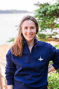 Quarter Zip Sweatshirt w/WoodenBoat Logo in 4 Colors