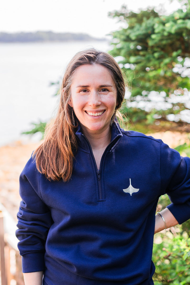 Quarter Zip Sweatshirt w/WoodenBoat Logo in 4 Colors