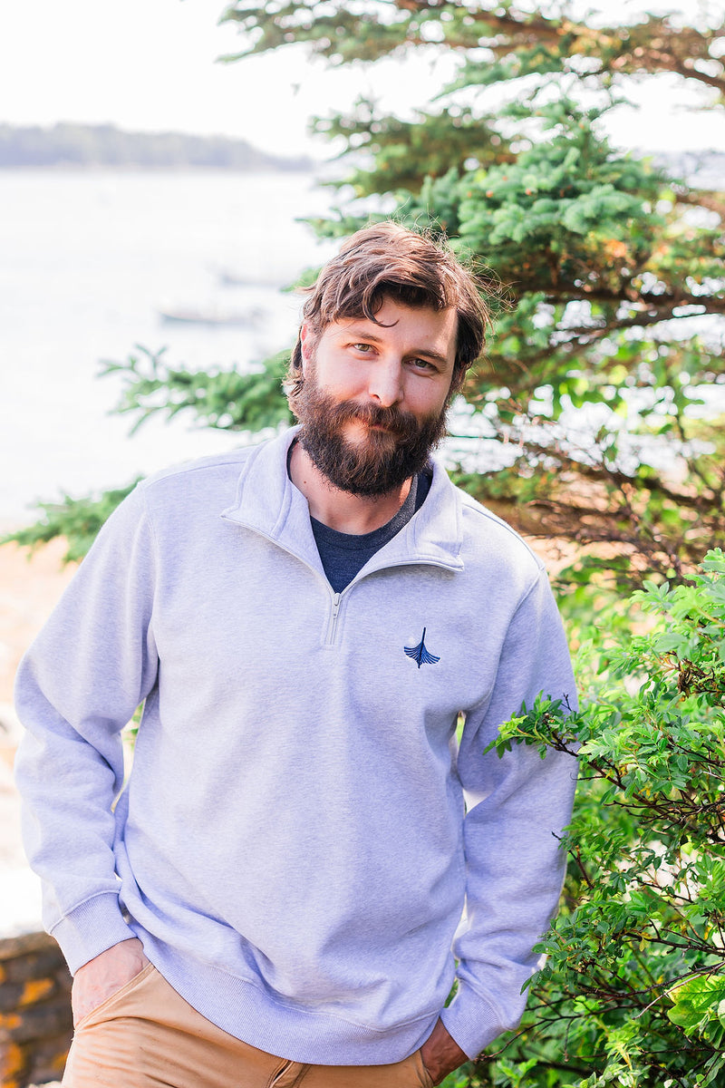 Quarter Zip Sweatshirt w/WoodenBoat Logo in 4 Colors