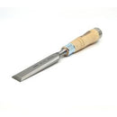 Wood chisel with wooden handle on a white background