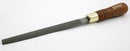 Metal file with wooden handle on a white background