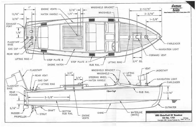 Mini Chris Craft 24' Runabout Kit 1930