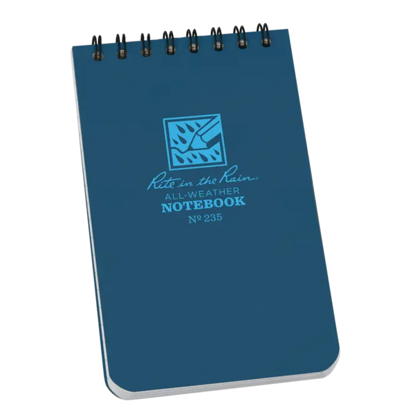 Rite in the Rain: Top Spiral Notebook Blue 3 x 5