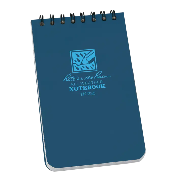 Rite in the Rain: Top Spiral Notebook Blue 3 x 5