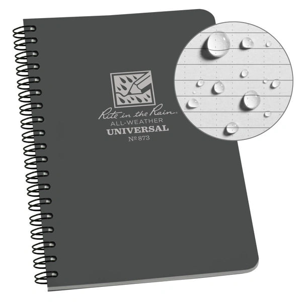 Rite in the Rain: Side Spiral Notebook Gray  4 5/8 x 7