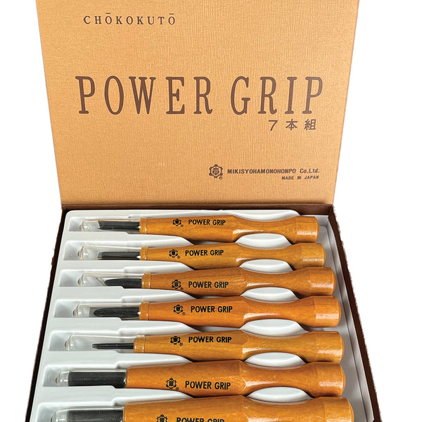 Mikisyo Power Grip Woodcarving 7-Piece Set Gouges & Chisels Wood