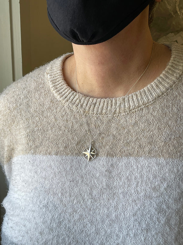 Silver Compass Rose Necklace