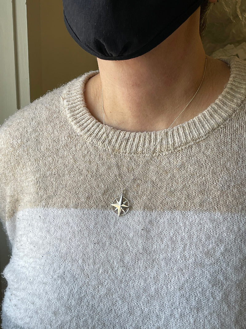 Silver Compass Rose Necklace