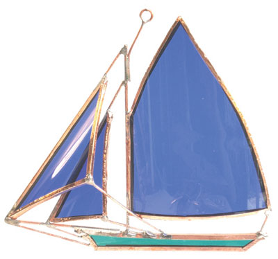 Friendship Sloop Stained Glass Boat