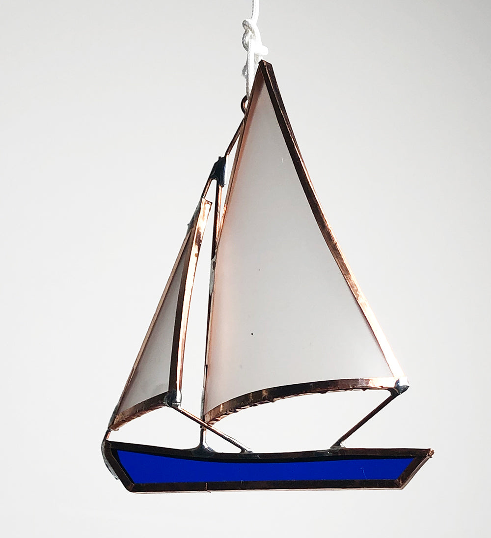 Haven 12 1/2 Stained Glass Boat