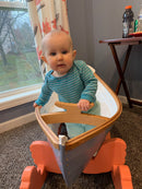 JimB built for his granddaughter. Hull is Spanish Cedar from another build. Handle/cleat is oak, from a lightning struck tree. 