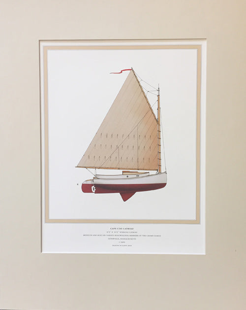 Cape Cod Catboat: Matted Print