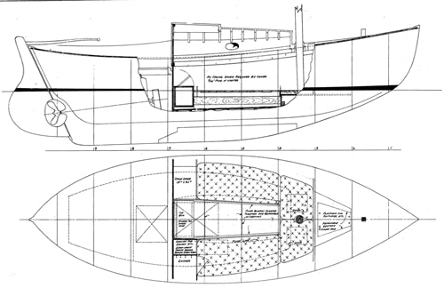 Alden 21 Double Ender Boat profile side