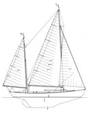 28' Canoe Yawl, Rozinante - STUDY PLAN-