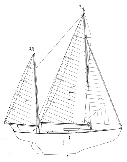 28' Canoe Yawl, Rozinante - STUDY PLAN-