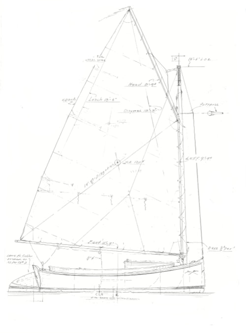 12' 6" Catboat Tom Cat  - STUDY PLAN -