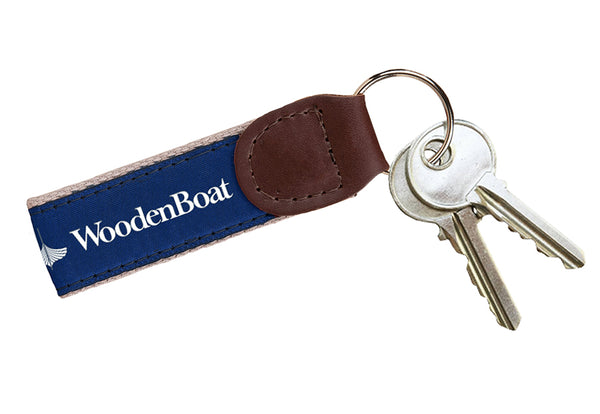 WoodenBoat Blue-White Key Fob
