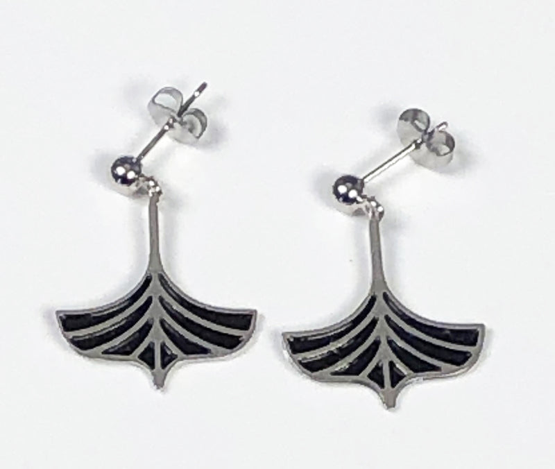 WoodenBoat Earrings: Black, or Red/Green