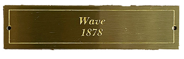 WAVE brass nameplate