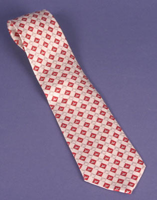 Silk WoodenBoat Necktie: Red-Gray