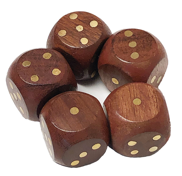 Teak Dice - Set of Five