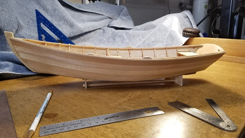 self-built - 12 - Model ship - Eight nice solid wooden boats