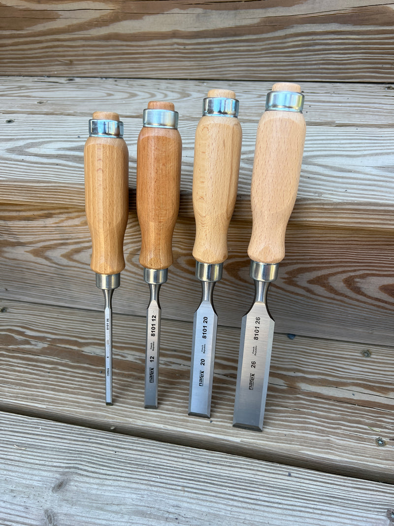 Narex 4 Piece Standard Bevel Edge Chisel Set 6,12,20, & 26MM