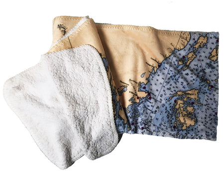 Sherpa Fleece Coast of Maine chart - scarf