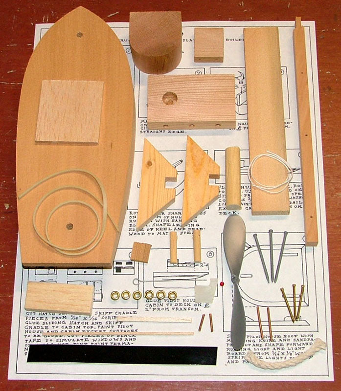 Toad Tugboat Model Kit parts